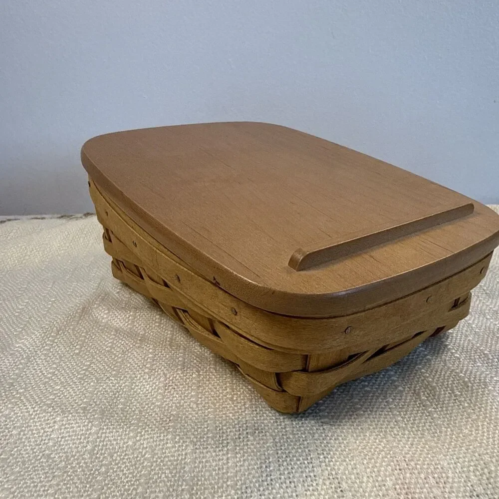 2004 Longaberger Note Pal Basket With Lid Decorative Wood Crafts